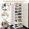 Costway Patented Wooden Shoes Storage Stand 7 Tiers Big Shoe Rack Organizer Multi-Shoe Rack